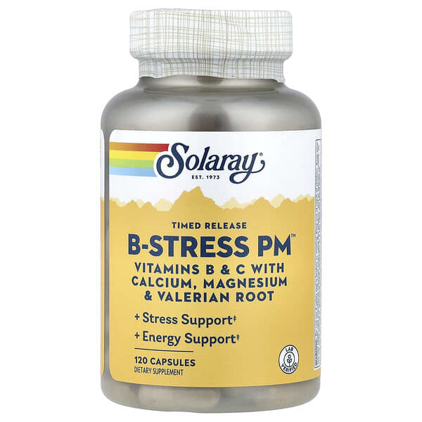 Solaray, Timed Release Vitamin B-Stress PM™, 120 Capsules