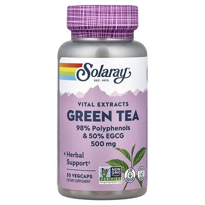 Solaray, Vital Extracts, Green Tea, 500 mg, 30 VegCaps