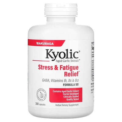 Kyolic, Aged Garlic Extract, Stress & Fatigue Relief, Formula 101, 300 Capsules