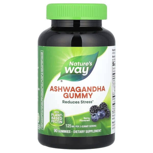 Nature's Way Ashwagandha, Gummy Berry, 125 mg, 90 Gummies