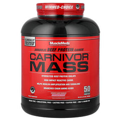 MuscleMeds, Carnivor™ Mass, Anabolic Beef Protein Gainer, Strawberry, 5.79 lbs (2,628 g)