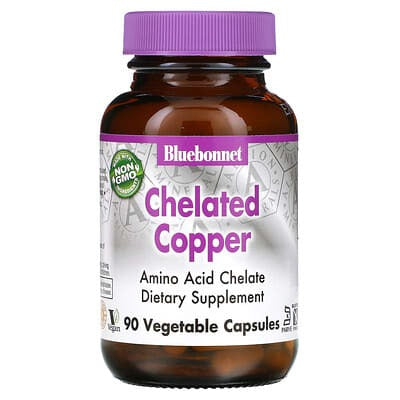 Bluebonnet Nutrition, Chelated Copper, 3 mg , 90 Vegetable Capsules