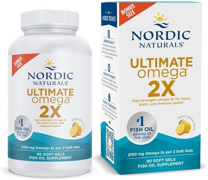 Nordic Naturals Ultimate Omega 2X, Lemon Flavor, 90 Soft Gels