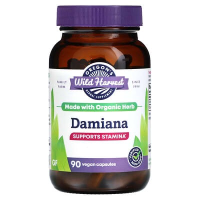 Oregon's Wild Harvest, Damiana, 750 mg, 90 Vegan Capsules (375 mg per Capsule)