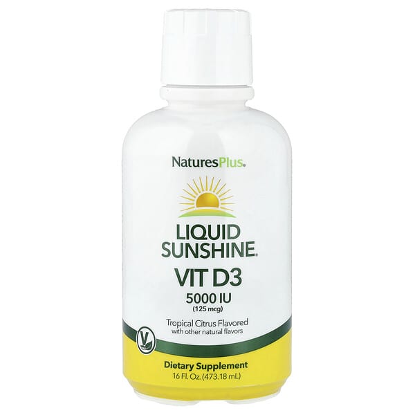 NaturesPlus, Liquid Sunshine®, Vitamin D3, Tropical Citrus, 16 fl oz (473.18 ml)