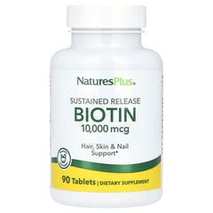 NaturesPlus, Sustained Release Biotin, 10,000 mcg, 90 Tablets