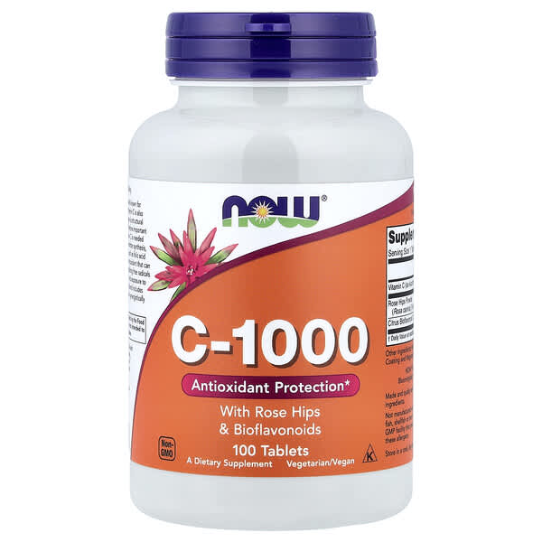 NOW Foods, C-1000, with Rose Hips & Bioflavonoids, 100 Tablets