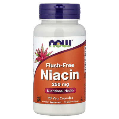 NOW Foods, Flush-Free Niacin, 250 mg, 90 Veg Capsules