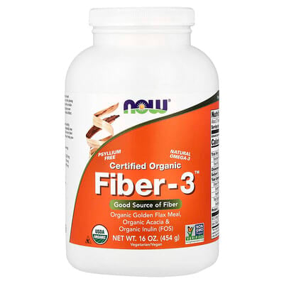 NOW Foods, Certified Organic Fiber-3™, 16 oz (454 g)