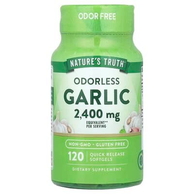 Nature's Truth, Odorless Garlic, 2,400 mg, 120 Quick Release Softgels (1,200 mg per Softgel)