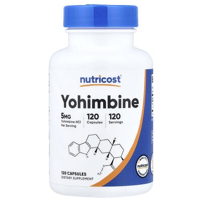 Nutricost, Yohimbine, 5 mg, 120 Capsules