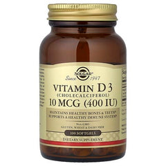 Solgar, Vitamin D3 (Cholecalciferol), 10 mcg (400 IU), 100 Softgels