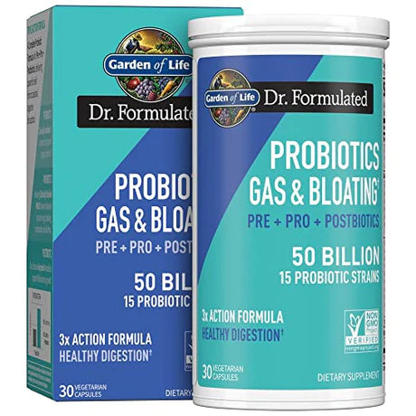 Garden of Life Dr. Formulated Probiotic Gas and Bloating 50 Billion - 30 Vegetarian Capsules