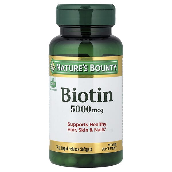 Nature's Bounty, Biotin, 5,000 mcg, 72 Rapid Release Softgels
