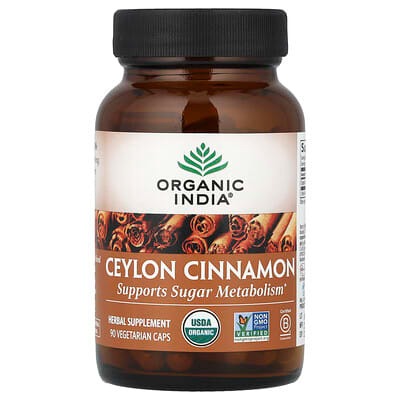 Organic India, Ceylon Cinnamon, 650 mg, 90 Vegetarian Caps (325 mg per Capsule)