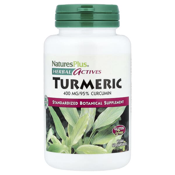 NaturesPlus, Herbal Actives, Turmeric, 400 mg, 60 Capsules