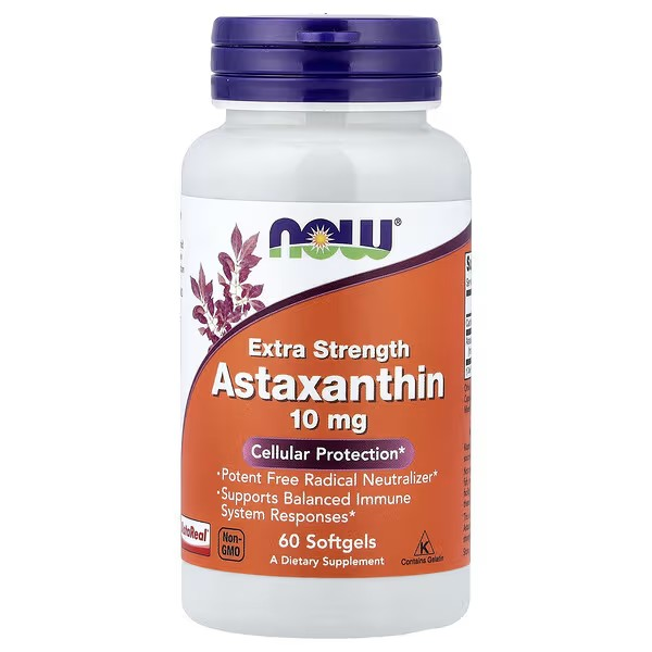 Now Astaxanthin 10mg, NOW Foods Astaxanthin, 10 mg, 60 Softgels, astaxanthine now