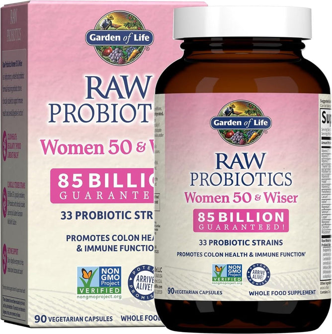 garden of life probiotics for women, RAW Probiotics, - Women 50 & Wiser, 90 Vegetarian Capsules