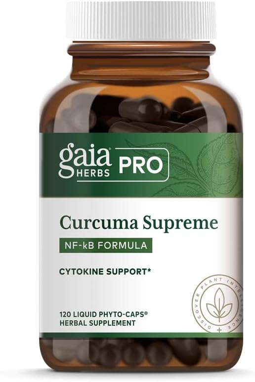 GAIA HERBS PRO Curcuma Supreme - Immune Health Support Supplement - Curcuma Supplement with Black Pepper Fruit Extract & Turmeric Root Extract - 120 Liquid Phyto-Caps (120 Servings)