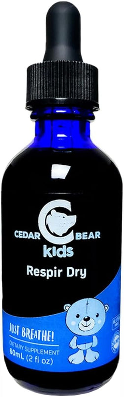 Cedar Bear Respir Dry for Kids - Herbal Supplement That Dries Wet, Gunky Coughs, & Runny Noses 2 fl oz