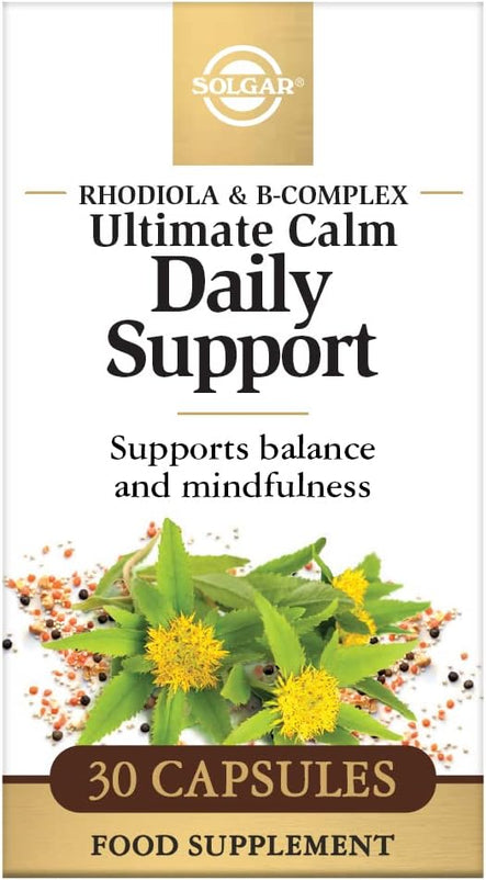 Solgar Ultimate Calm Daily Support Capsules - Pack of 30 - with B-Complex and Rhodiola Extract - Supports Psychological Wellbeing and Energy Production - Vegan