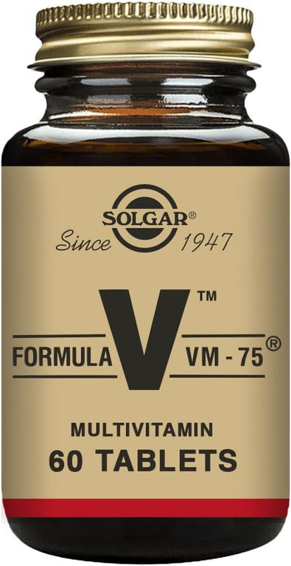 Solgar Formula VM-75, 60 Tablets - Multivitamin with Chelated Minerals - Vitamin A, B6, B12, C, D, E - Biotin, Magnesium, Calcium, Iron, Zinc - Vegan, Gluten Free, Dairy Free, Kosher - 60 Servings
