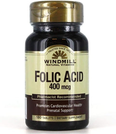 Windmill Folic Acid 400 Mcg Tablets - 180 Ea