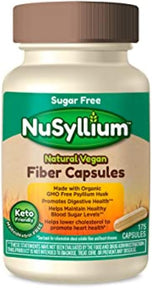 NuSyllium Psyllium Husk Capsules, Organic, USDA Sugar Free, Vegan, 175 Count, Keto-Friendly Dietary Fiber Supplement, Helps Promote Digestive Health*
