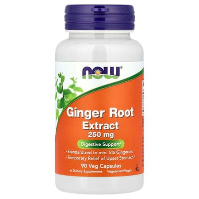 NOW Foods, Ginger Root Extract, 250 mg, 90 Veg Capsules