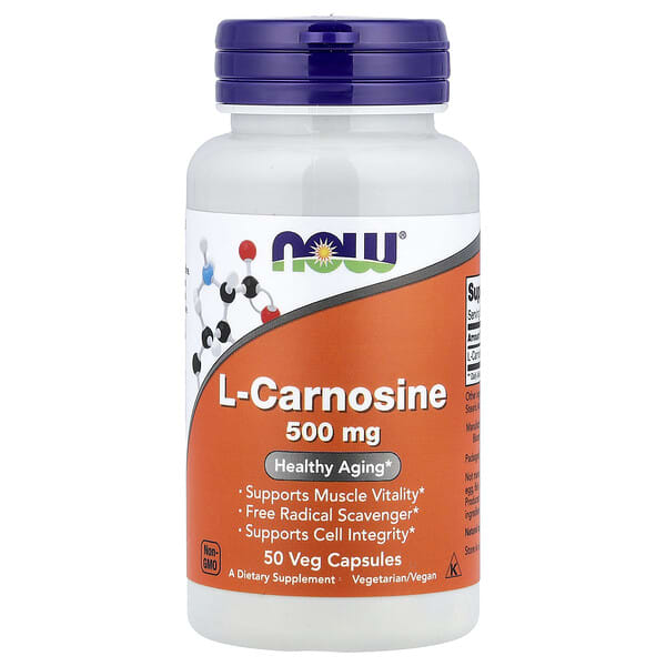 NOW Foods, L-Carnosine, 500 mg, 50 Veg Capsules