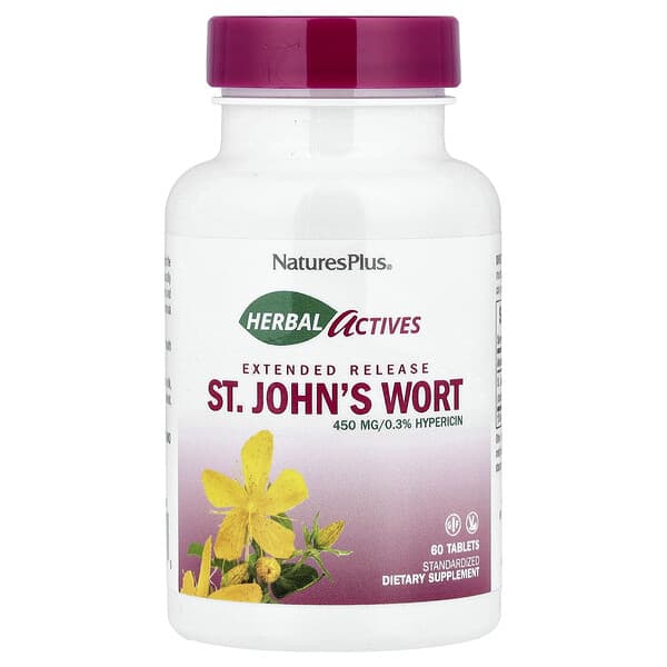 NaturesPlus, Herbal Actives, St. John's Wort, 450 mg, 60 Tablets
