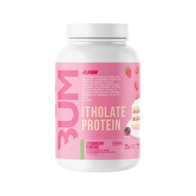 raw nutrition protein powder, Bum, Itholate Protein, Strawberry Bumcake, 27.34 oz
