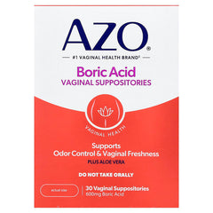 AZO, Boric Acid, Vaginal Suppositories, 600 mg, 30 Suppositories