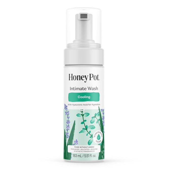 The Honey Pot Company - Feminine Wash - Cooling - Cooling Tingle Effect- Herbal Infused w/Mint, Aloe Vera, Lavender - pH Balanced Feminine Care for Sensitive Skin - 5.51 Fl Oz
