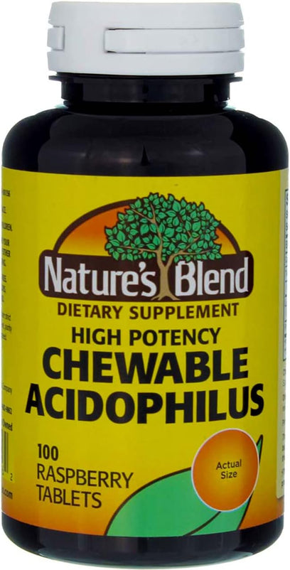 Nature's Blend Acidophilus Chewable Raspberry Flavor - 100 Tablets