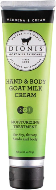 Dionis Goat Milk Hand & Body Cream Verbena & Cream 3.3oz
