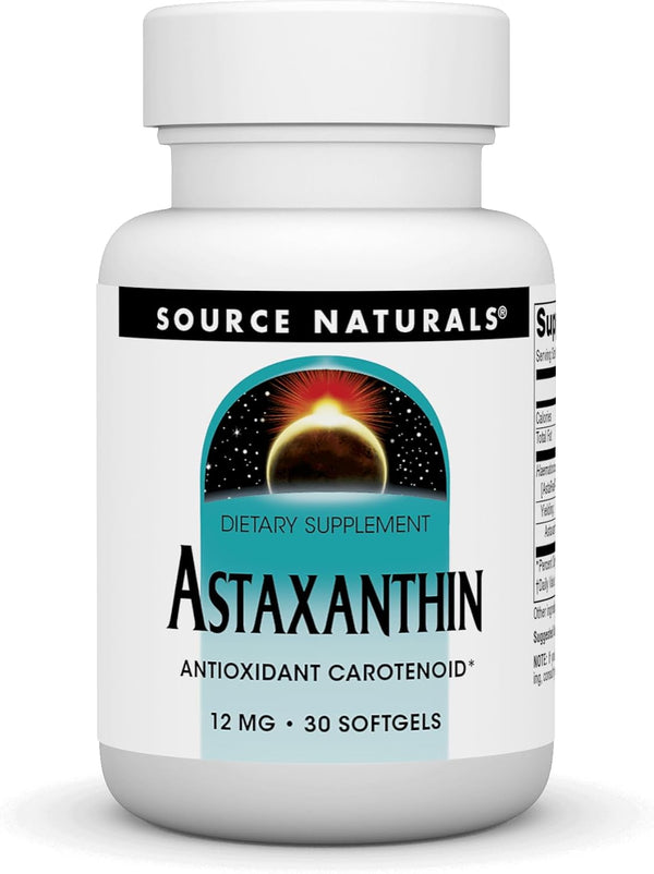 Source Naturals Astaxanthin, Antioxidant Carotenoid, 12mg - 30 Softgels