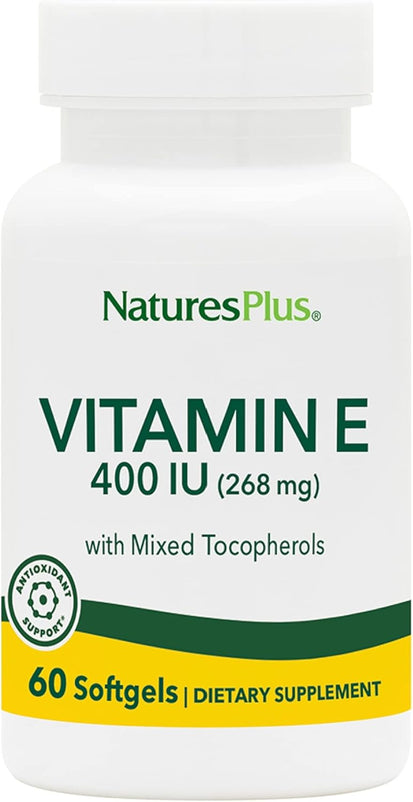 NaturesPlus Vitamin E 400 IU Mixed Tocopherol - 60 Softgels - Supports Immune Health & Antioxidant Protection - Gluten Free - 60 Servings