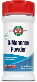 KAL D Mannose Powder 1600 mg, Easy-to-Mix, Fast-Dissolving D-Mannose - Urinary Tract Health and Bladder Support - Unflavored Powder, Non-GMO, Vegan, Gluten Free, 60-Day Guarantee, 45 Servings, 2.5oz