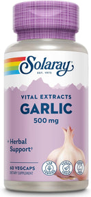 SOLARAY Garlic Supplement 500mg, Vegan, Odorless Garlic Extract, Odor Free, 60 Enteric VegCaps