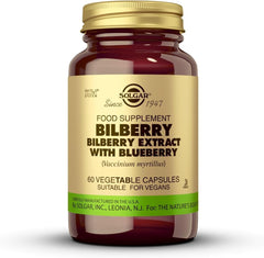 Solgar Standardized Full Potency Bilberry Berry Extract Vegetable Capsules, 60 Count