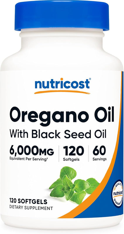 Nutricost Oregano Oil Supplement 120 Softgels for 60 Servings Per Bottle - with Black Seed Oil, GMO-Free, Gluten-Free