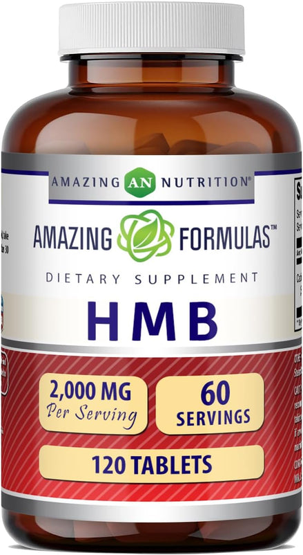 Amazing Formulas HMB (Beta-Hydroxy Beta-Methylbutyrate) Supplement | 2000 Mg Per Serving | 120 Tablets | Non-GMO | Gluten Free | Made in USA