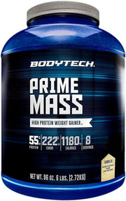 BodyTech Prime Mass, High Protein Weight Gainer, Vanilla, 6 lb