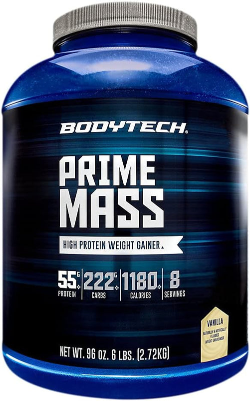 BodyTech Prime Mass, High Protein Weight Gainer, Vanilla, 6 lb