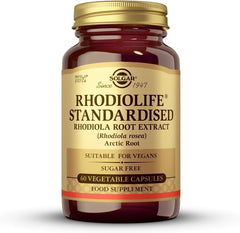 Solgar Rhodiola Root Extract, 60 Vegetable Capsules - Stress Support - Standardized Full Potency (SFP) - Non-GMO, Vegan, Gluten Free, Dairy Free, Kosher - 60 Servings