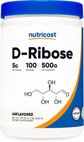 Nutricost D-Ribose Powder 500 Grams - 5000mg Per Serving, Non-GMO (500 Grams)