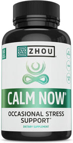 Zhou Nutrition CALM NOW Soothing Support Supplement, Herbal Blend Crafted To Keep Busy Minds Relaxed