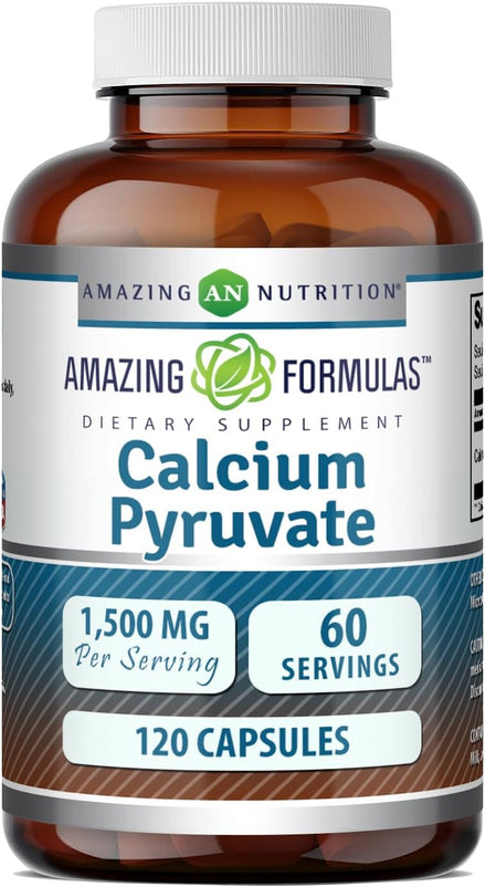 Amazing Formulas Calcium Pyruvate Supplement | 1500 Mg per Serving | Capsules | Non-GMO | Gluten-Free | Made in USA