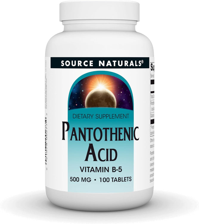 Source Naturals Pantothenic Acid, Vitamin B-5, Dietary Supplement - 500 mg - 100 Tablets